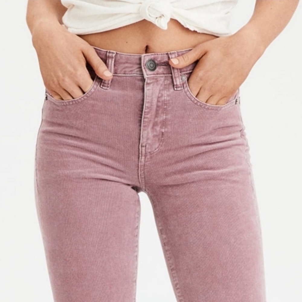AE Mauve High Waisted Skinny Corduroy Pants